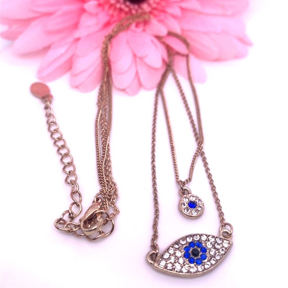 ALDO Double chain Evil Eye Necklace 18”